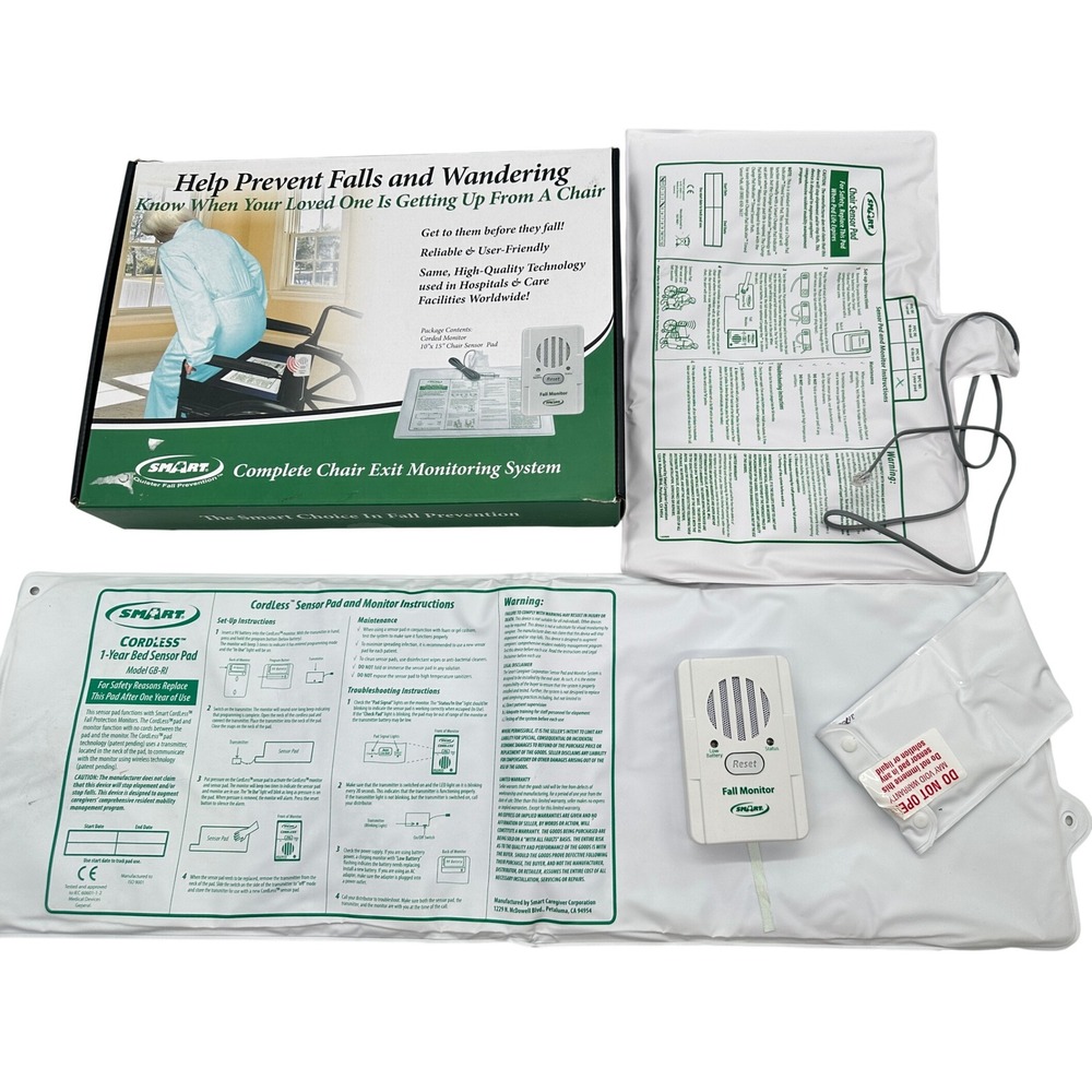 Smart Caregiver Chair Wireless Bed Exit Monitoring System: Fall Prevention Kit